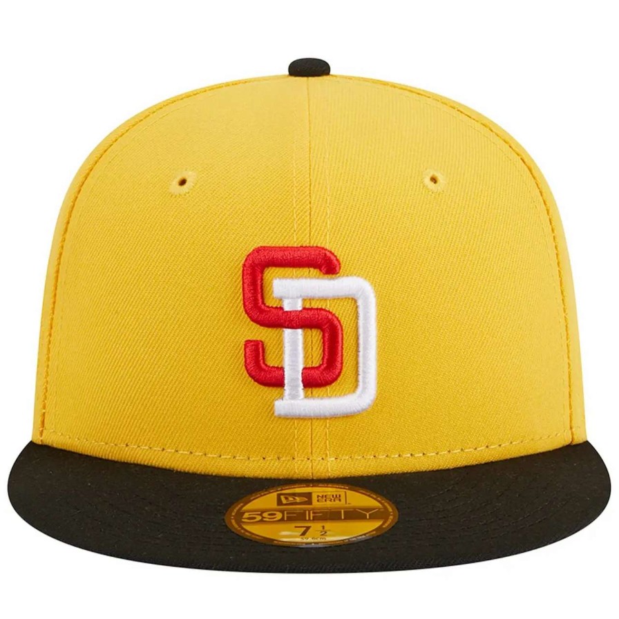 San Diego Padres Caps * | Men'S San Diego Padres New Era Yellow/Black Grilled 59Fifty Fitted Hat