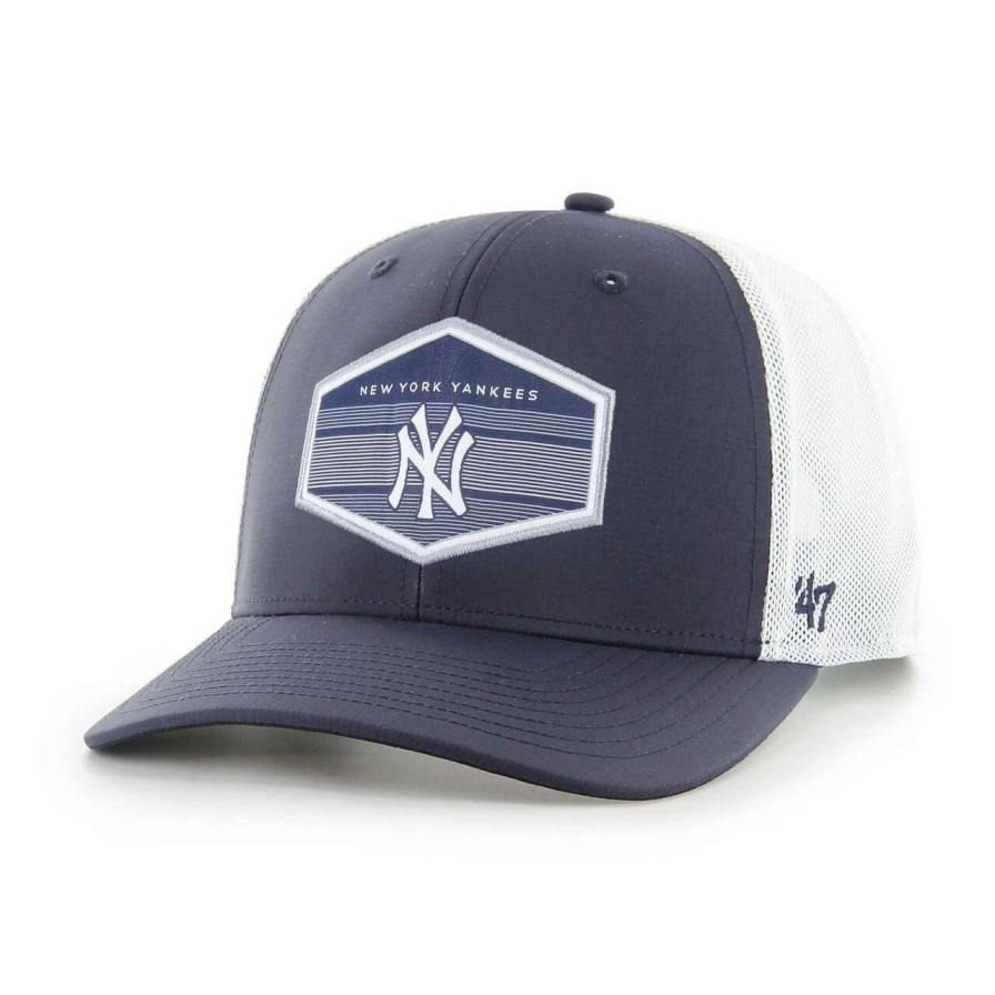 New York Yankees Caps * | Men'S New York Yankees '47 Navy/White Burgess Trucker Snapback Hat