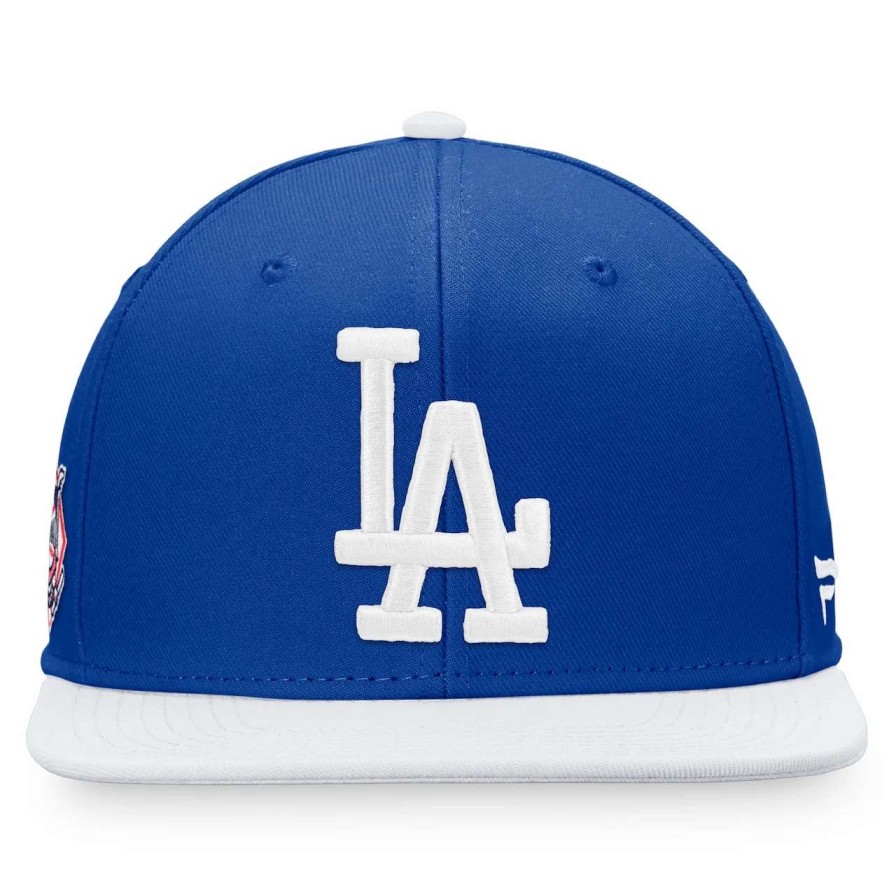 Los Angeles Dodgers Caps * | Men'S Los Angeles Dodgers Fanatics Branded Royal/White Iconic League Patch Snapback Hat