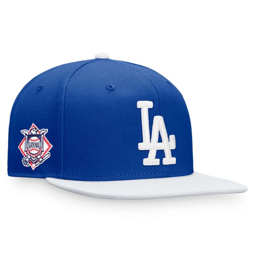 Los Angeles Dodgers Caps * | Men'S Los Angeles Dodgers Fanatics Branded Royal/White Iconic League Patch Snapback Hat