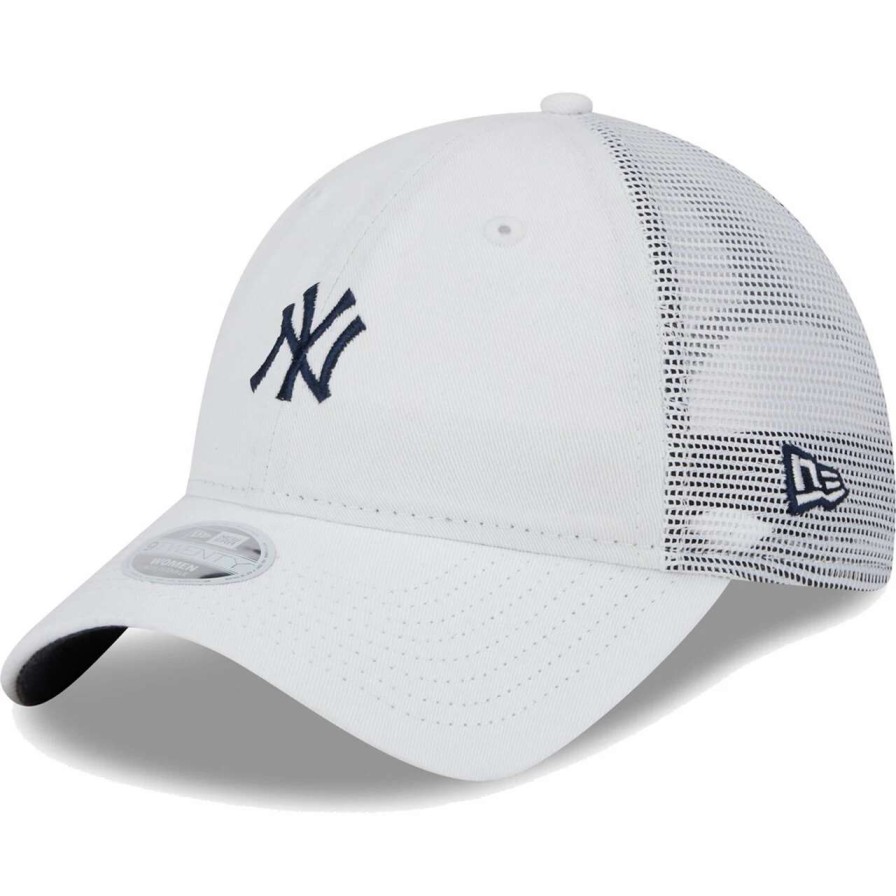 New York Yankees Caps * | Women'S New York Yankees New Era White Mini 9Twenty Adjustable Hat