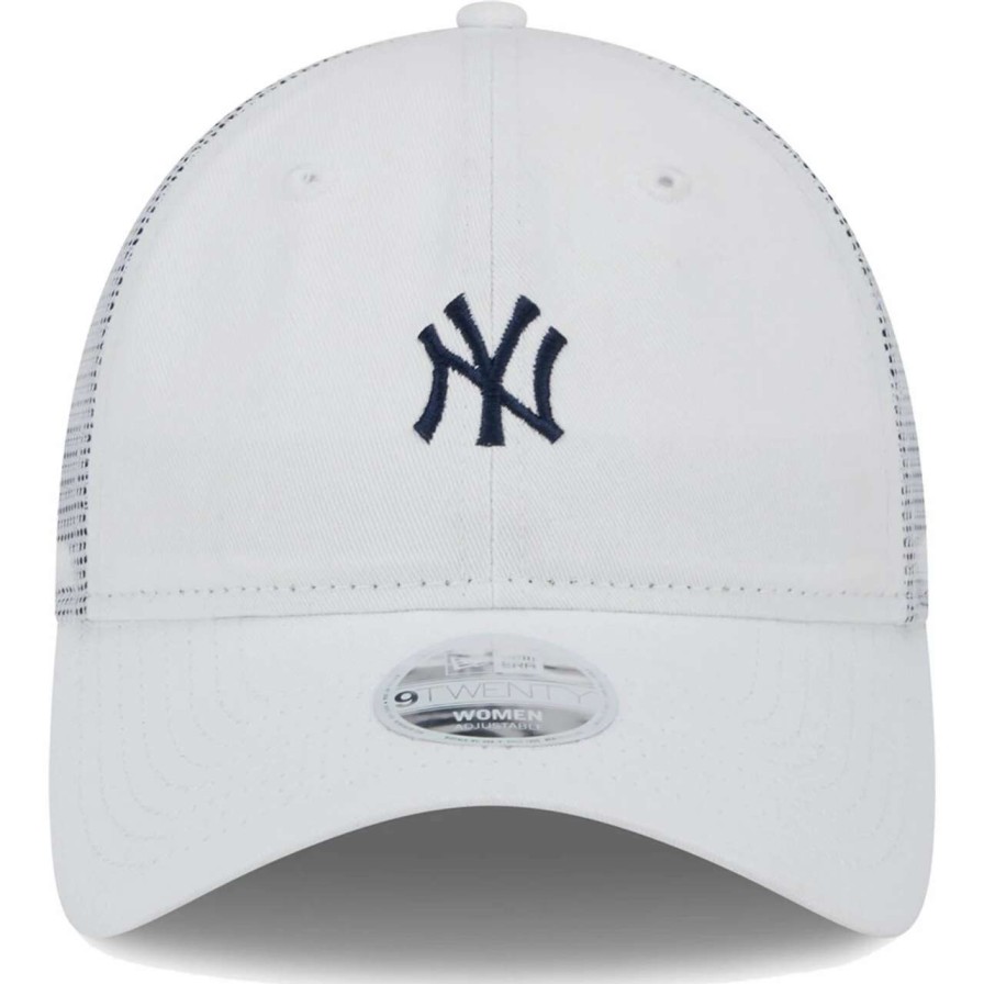 New York Yankees Caps * | Women'S New York Yankees New Era White Mini 9Twenty Adjustable Hat