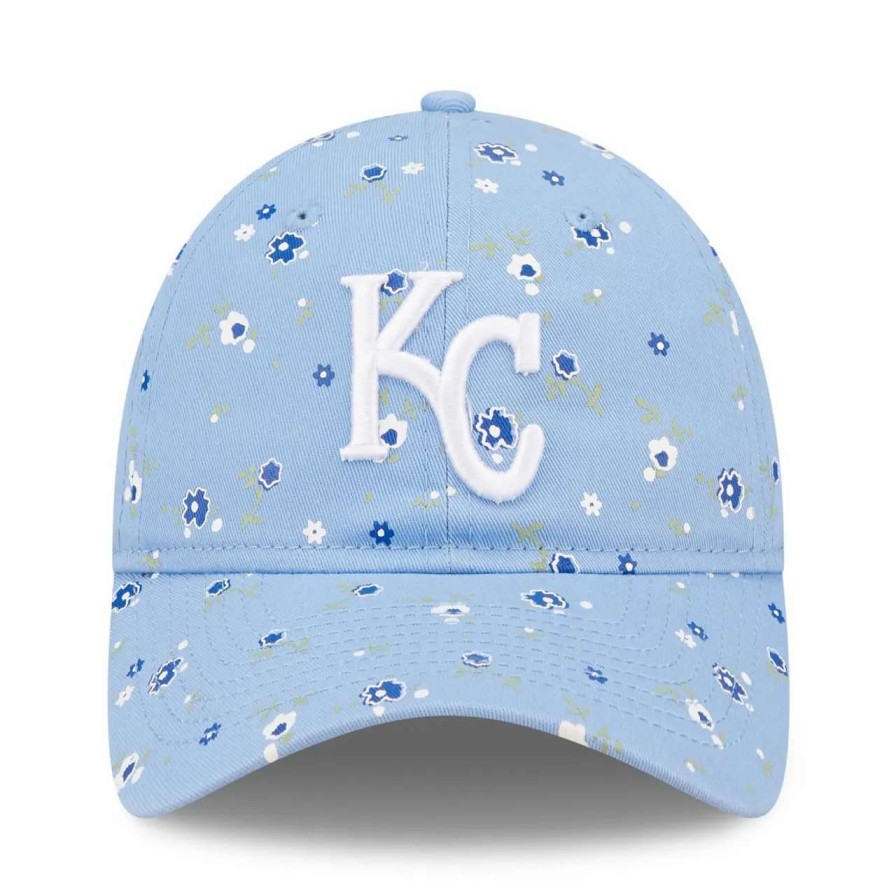 Kansas City Royals Caps * | Women'S Kansas City Royals New Era Light Blue Floral 9Twenty Adjustable Hat