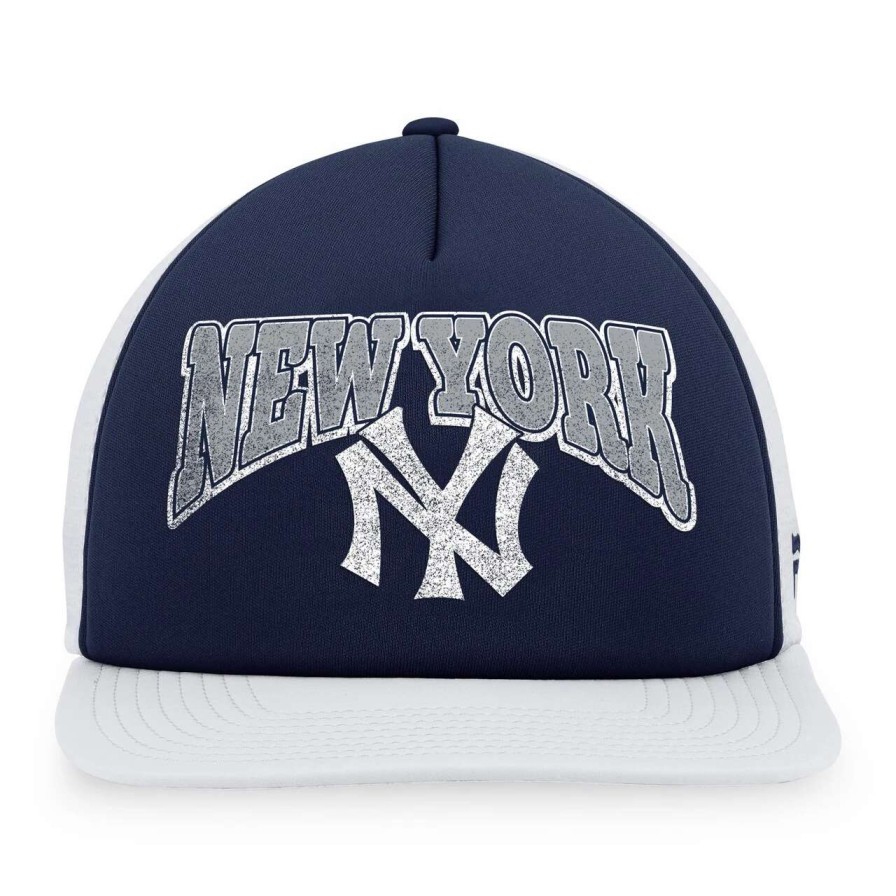 New York Yankees Caps * | Men'S New York Yankees Fanatics Branded Navy/White Heritage Foam Front Trucker Snapback Hat