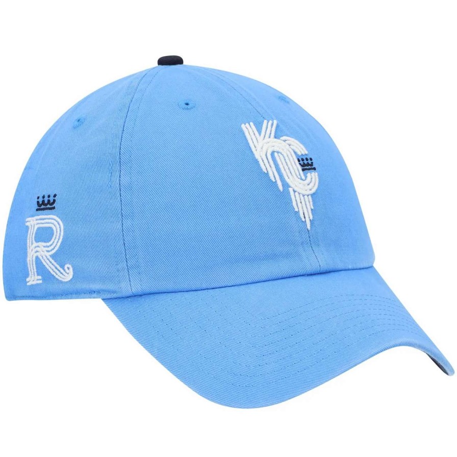 Kansas City Royals Caps * | Men'S Kansas City Royals '47 Light Blue Area Code City Connect Clean Up Adjustable Hat