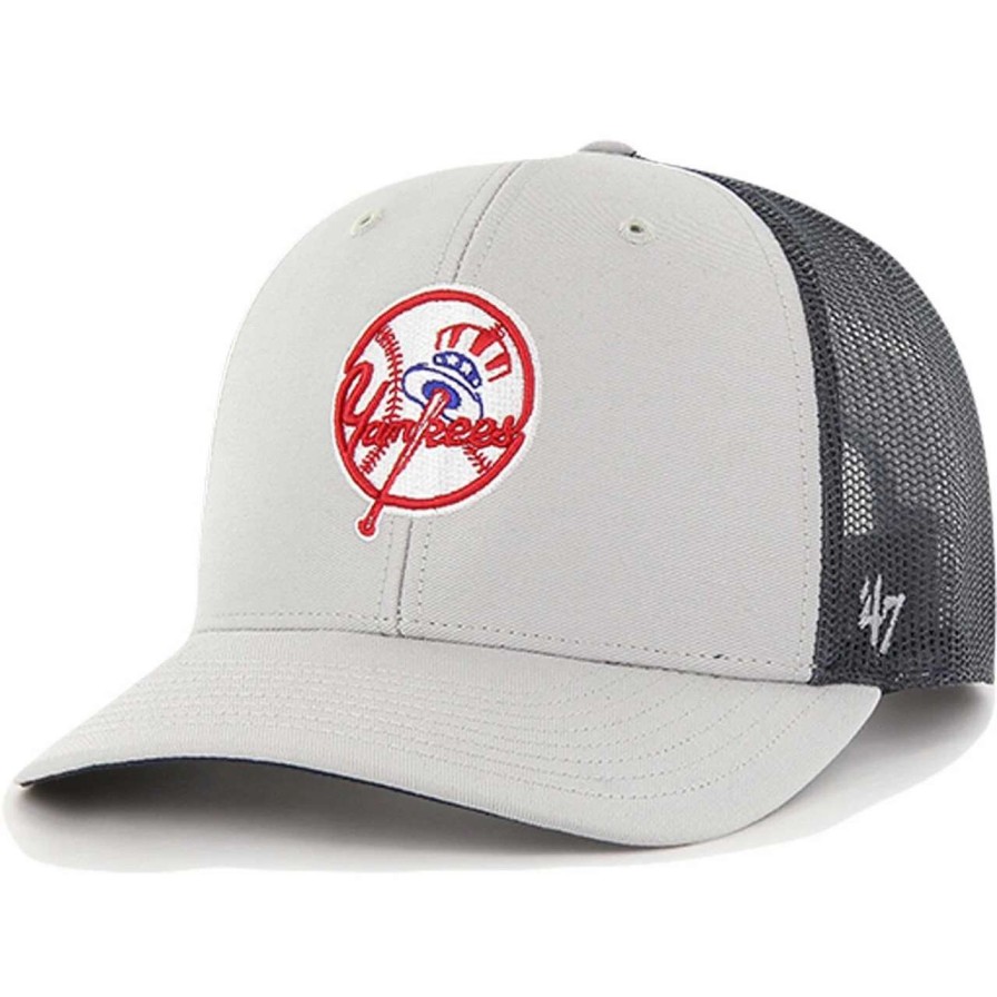 New York Yankees Caps * | Men'S New York Yankees '47 Gray Secondary Trucker Snapback Hat