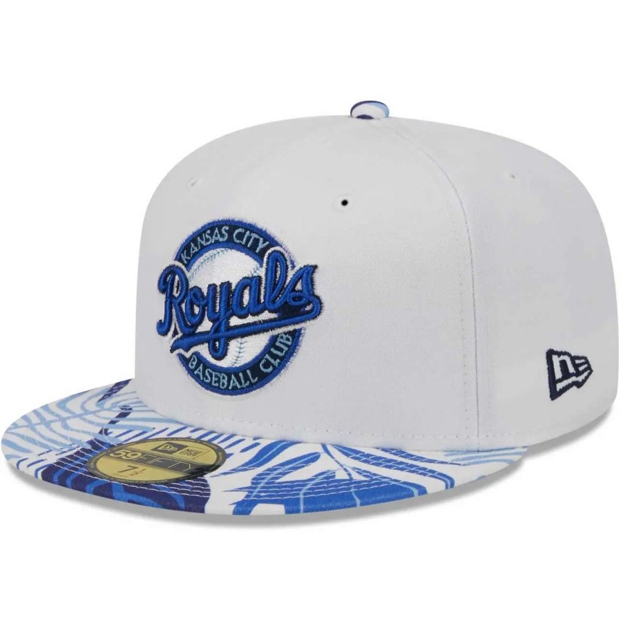 Kansas City Royals Caps * | Men'S Kansas City Royals New Era White/Royal Flamingo 59Fifty Fitted Hat