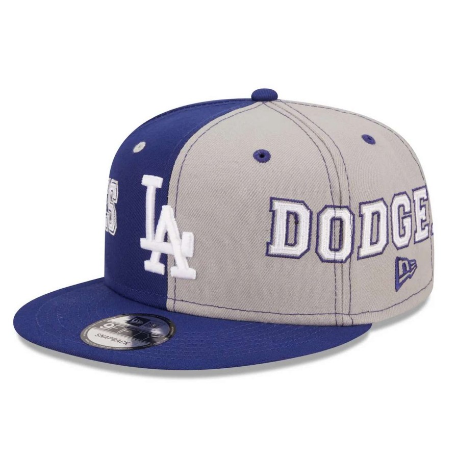 Los Angeles Dodgers Caps * | Men'S Los Angeles Dodgers New Era Royal/Gray Team Split 9Fifty Snapback Hat