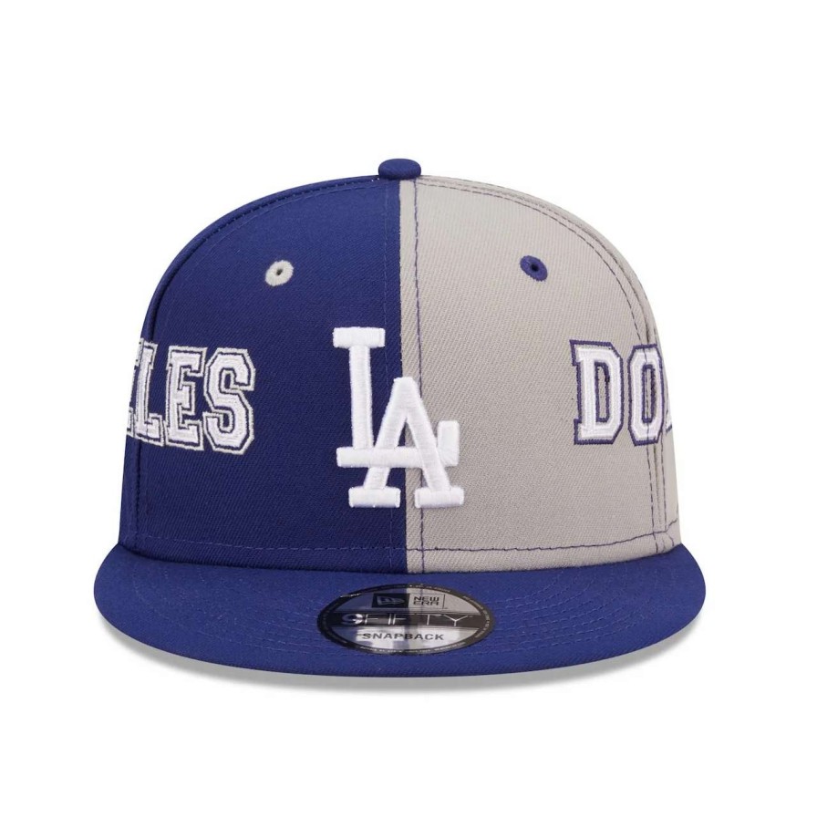 Los Angeles Dodgers Caps * | Men'S Los Angeles Dodgers New Era Royal/Gray Team Split 9Fifty Snapback Hat