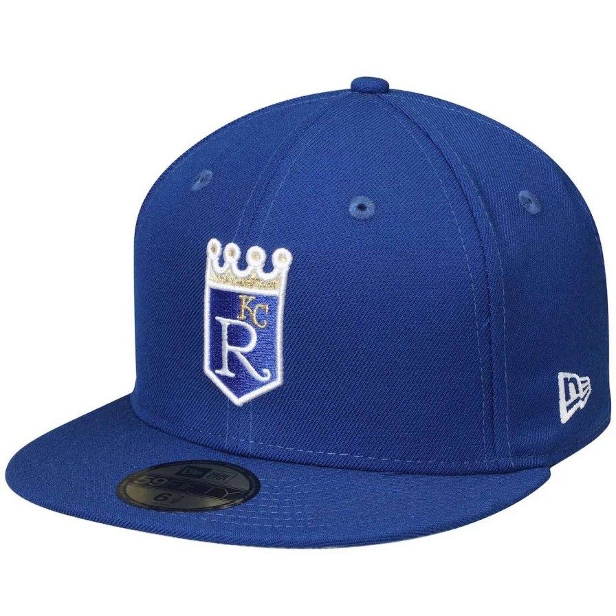 Kansas City Royals Caps * | Men'S Kansas City Royals New Era Royal Cooperstown Collection Logo 59Fifty Fitted Hat