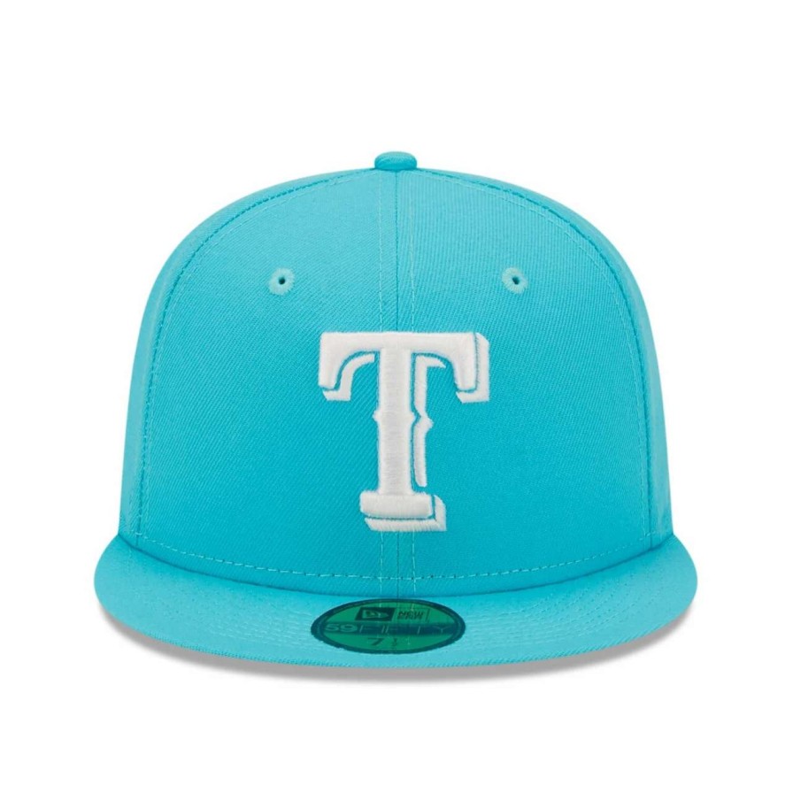 Texas Rangers Caps * | Men'S Texas Rangers New Era Blue Vice Highlighter Logo 59Fifty Fitted Hat