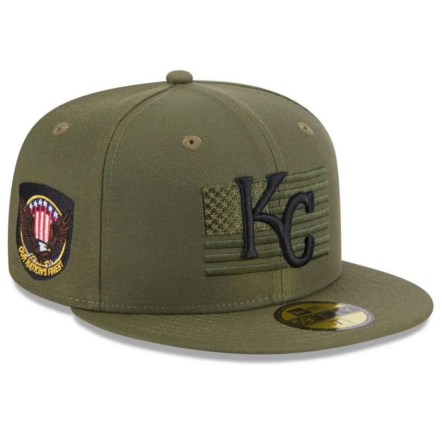 Kansas City Royals Caps * | Men'S Kansas City Royals New Era Green 2023 Armed Forces Day On-Field 59Fifty Fitted Hat