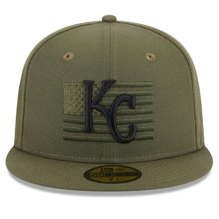 Kansas City Royals Caps * | Men'S Kansas City Royals New Era Green 2023 Armed Forces Day On-Field 59Fifty Fitted Hat