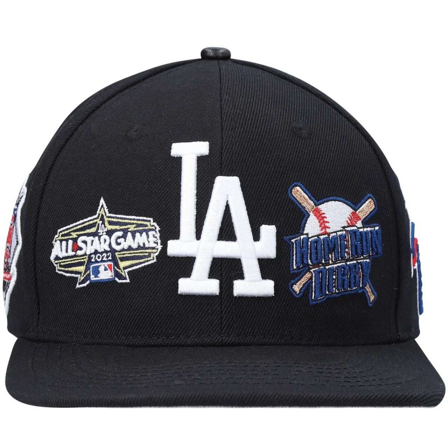 Los Angeles Dodgers Caps * | Men'S Los Angeles Dodgers Pro Standard Black All-Star Multi Hit Wool Snapback Hat