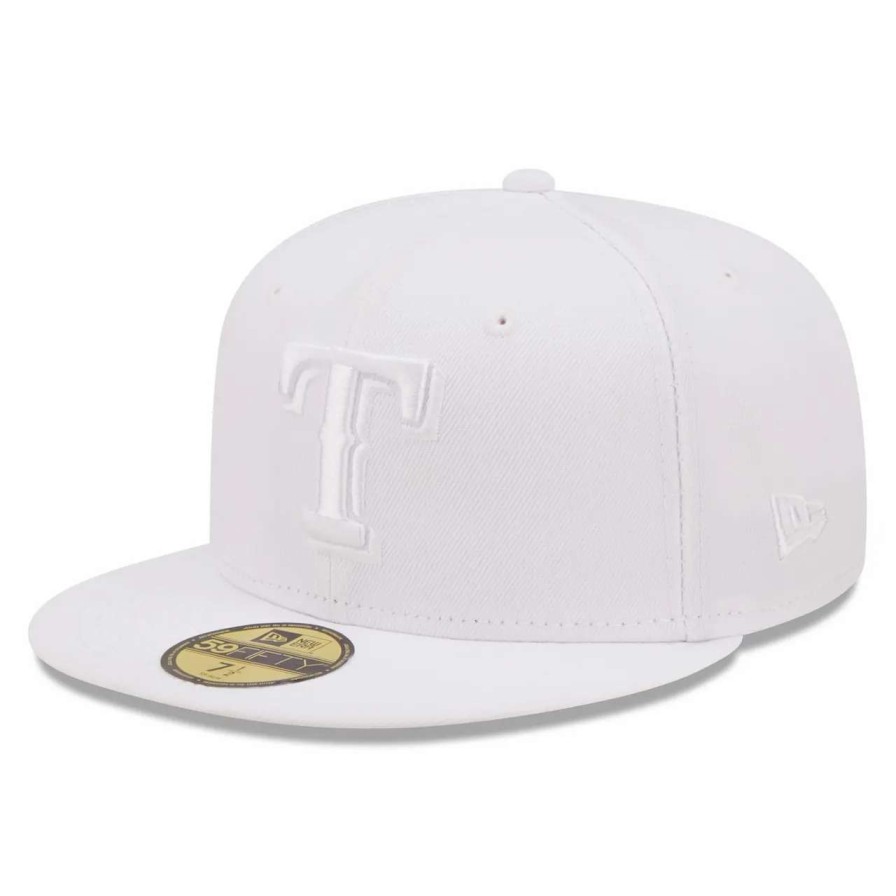 Texas Rangers Caps * | Men'S Texas Rangers New Era White On White 59Fifty Fitted Hat