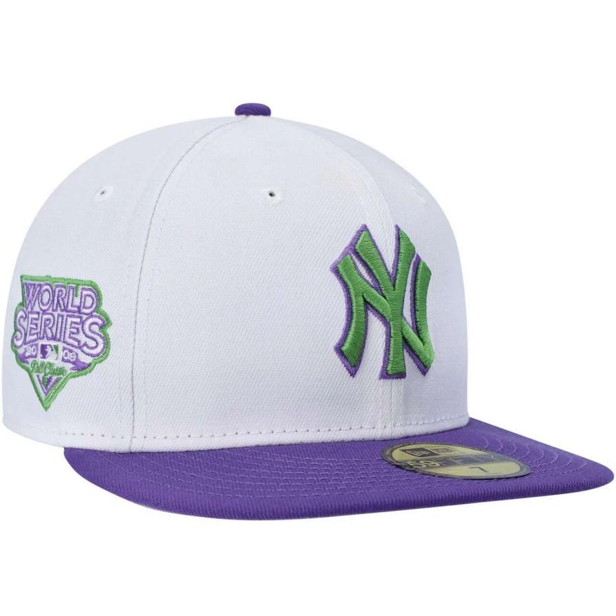 New York Yankees Caps * | Men'S New York Yankees New Era White Side Patch 59Fifty Fitted Hat