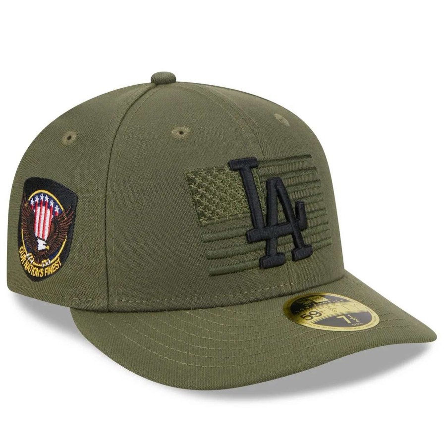 Los Angeles Dodgers Caps * | Men'S Los Angeles Dodgers New Era Green 2023 Armed Forces Day Low Profile 59Fifty Fitted Hat