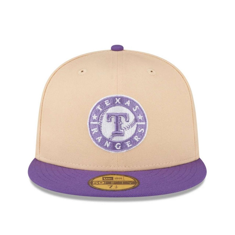 Texas Rangers Caps * | Men'S Texas Rangers New Era Peach/Purple 2010 World Series Side Patch 59Fifty Fitted Hat