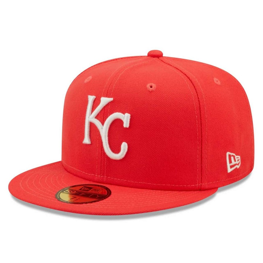 Kansas City Royals Caps * | Men'S Kansas City Royals New Era Red Lava Highlighter Logo 59Fifty Fitted Hat