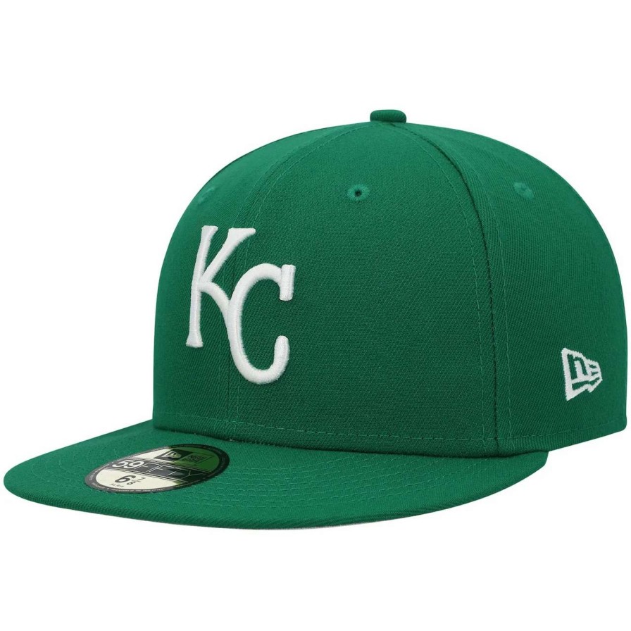 Kansas City Royals Caps * | Men'S Kansas City Royals New Era Kelly Green White Logo 59Fifty Fitted Hat