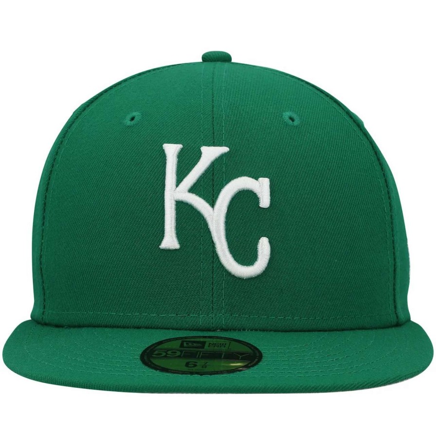 Kansas City Royals Caps * | Men'S Kansas City Royals New Era Kelly Green White Logo 59Fifty Fitted Hat