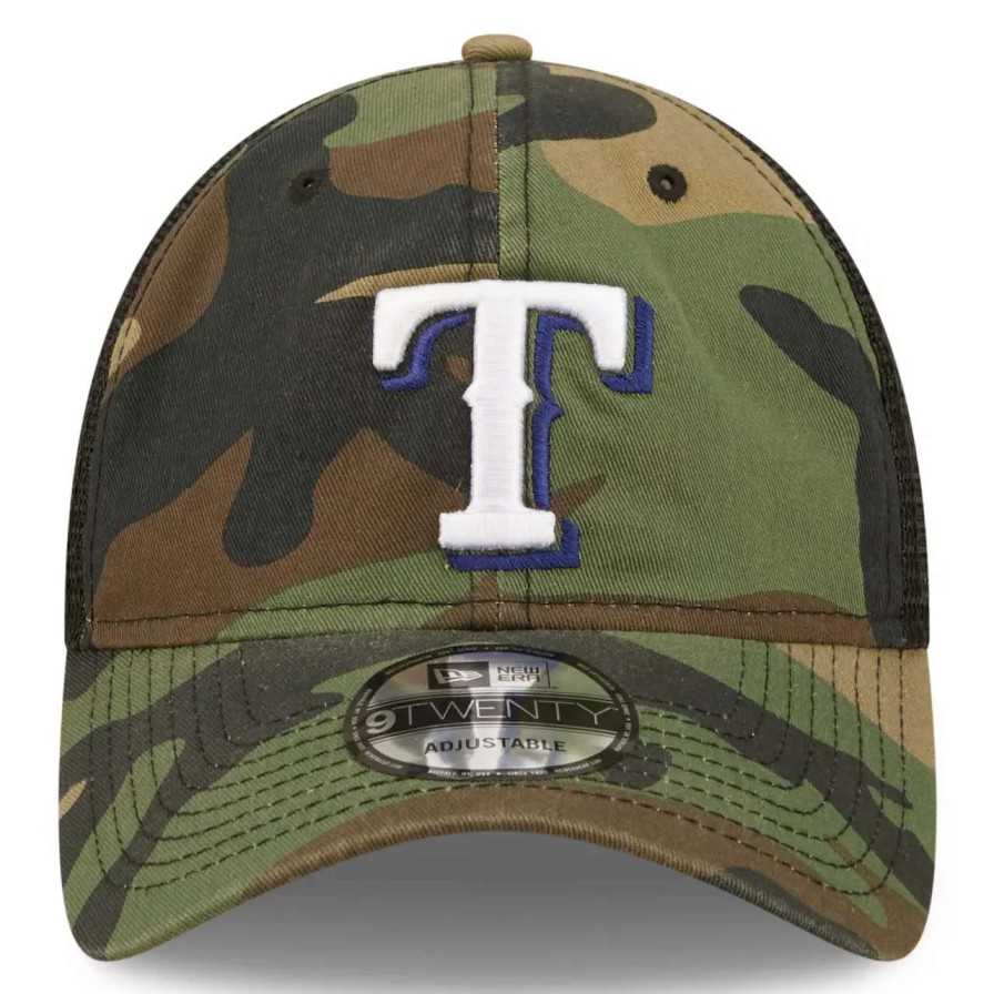 Texas Rangers Caps * | Men'S Texas Rangers New Era Camo 9Twenty Trucker Snapback Hat