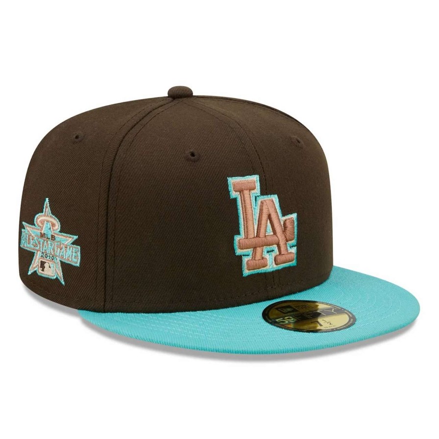 Los Angeles Dodgers Caps * | Men'S Los Angeles Dodgers New Era Brown/Mint Walnut Mint 59Fifty Fitted Hat