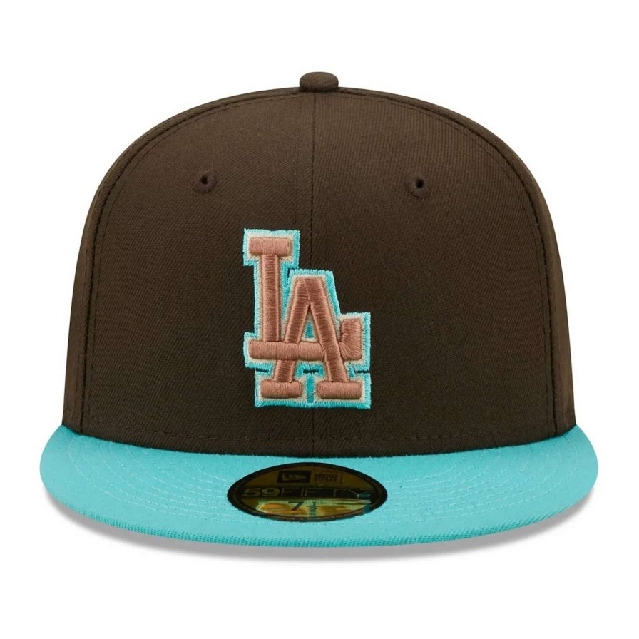 Los Angeles Dodgers Caps * | Men'S Los Angeles Dodgers New Era Brown/Mint Walnut Mint 59Fifty Fitted Hat