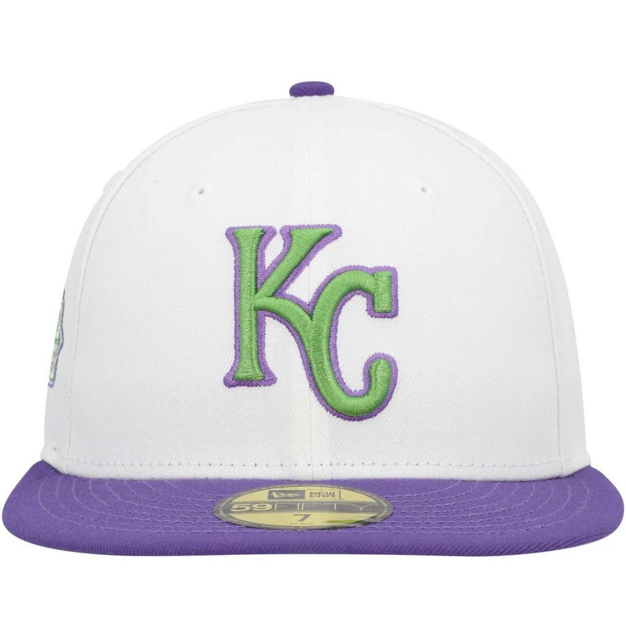 Kansas City Royals Caps * | Men'S Kansas City Royals New Era White Side Patch 59Fifty Fitted Hat