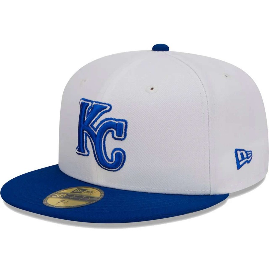 Kansas City Royals Caps * | Men'S Kansas City Royals New Era White Optic 59Fifty Fitted Hat