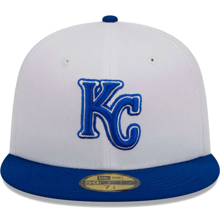 Kansas City Royals Caps * | Men'S Kansas City Royals New Era White Optic 59Fifty Fitted Hat