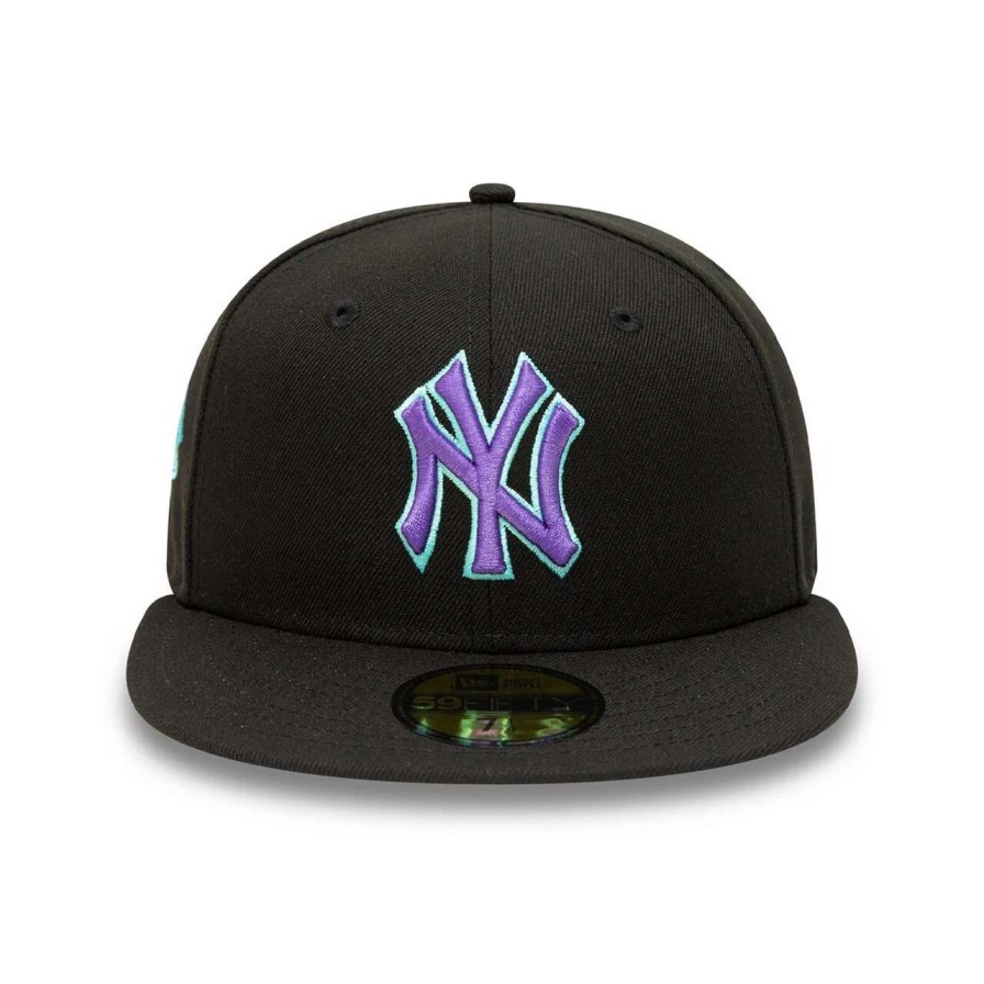 New York Yankees Caps * | Men'S New York Yankees New Era Black 1999 World Series Black Light 59Fifty Fitted Hat