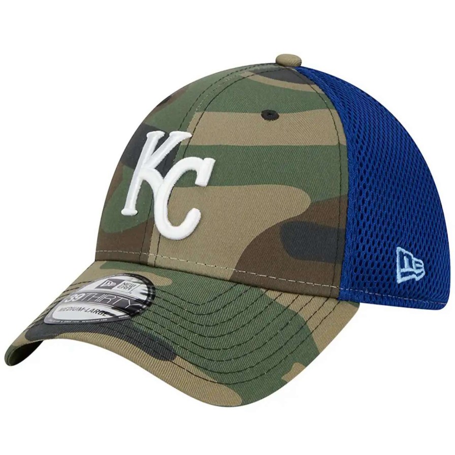 Kansas City Royals Caps * | Men'S Kansas City Royals New Era Camo Team Neo 39Thirty Flex Hat