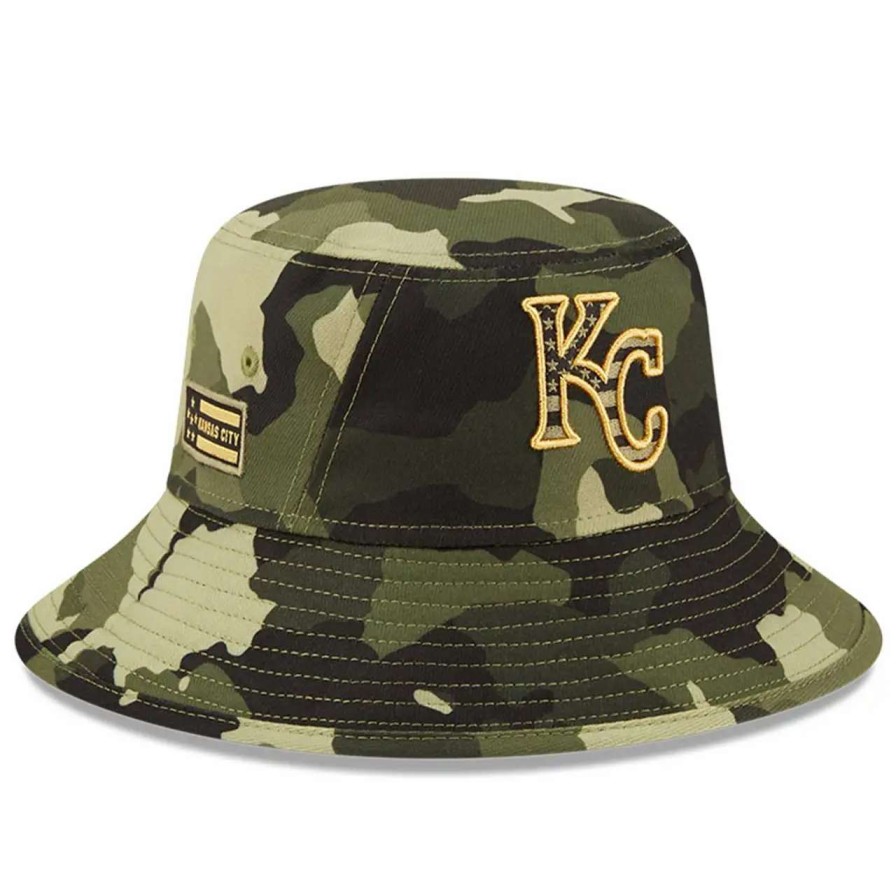 Kansas City Royals Caps * | Men'S Kansas City Royals New Era Camo 2022 Armed Forces Day Bucket Hat