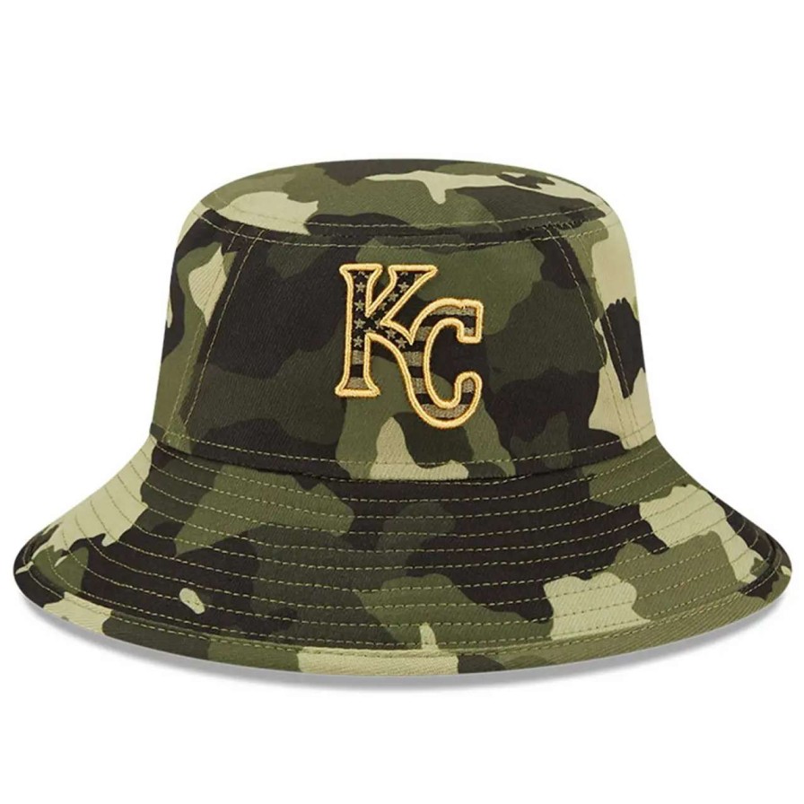 Kansas City Royals Caps * | Men'S Kansas City Royals New Era Camo 2022 Armed Forces Day Bucket Hat