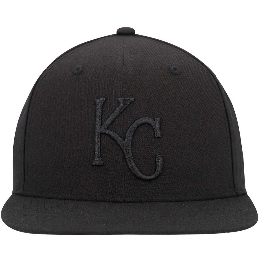 Kansas City Royals Caps * | Men'S Kansas City Royals '47 Black On Black Sure Shot Captain Snapback Hat