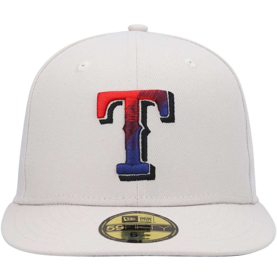 Texas Rangers Caps * | Men'S Texas Rangers New Era Khaki Stone Dim Undervisor 59Fifty Fitted Hat