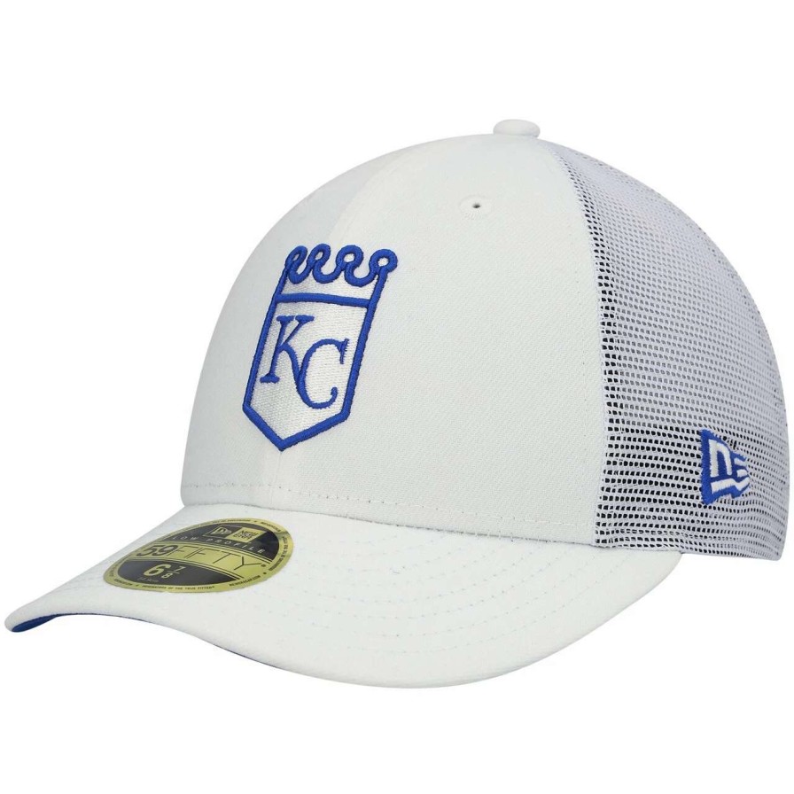 Kansas City Royals Caps * | Men'S Kansas City Royals New Era White 2022 Batting Practice Low Profile 59Fifty Fitted Hat