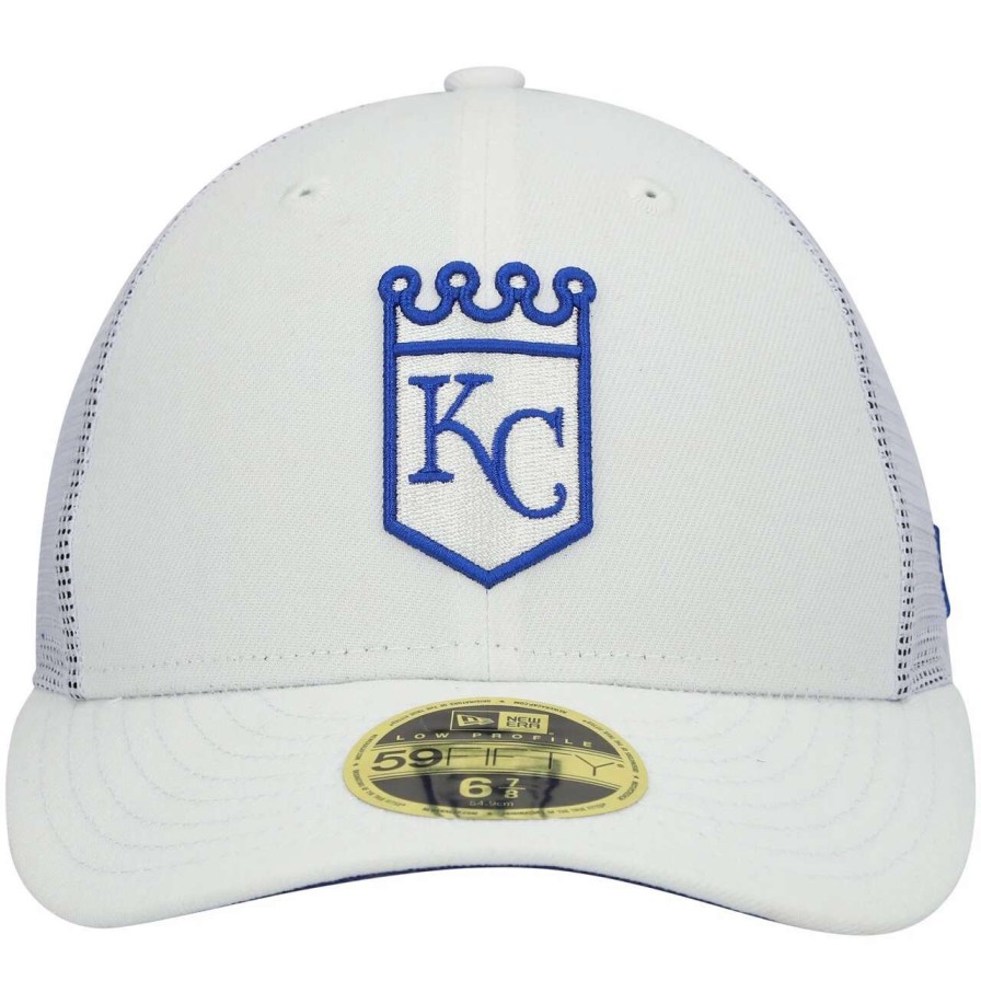 Kansas City Royals Caps * | Men'S Kansas City Royals New Era White 2022 Batting Practice Low Profile 59Fifty Fitted Hat