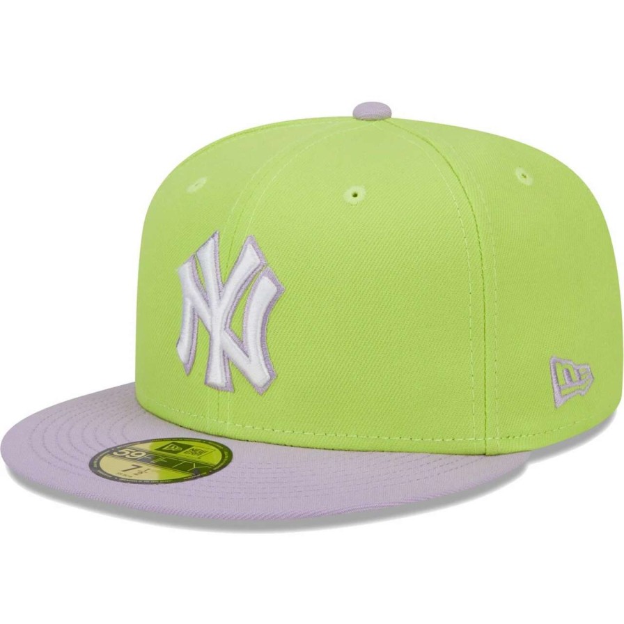 New York Yankees Caps * | Men'S New York Yankees New Era Neon Green/Lavender Spring Color Two-Tone 59Fifty Fitted Hat