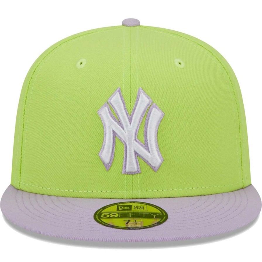 New York Yankees Caps * | Men'S New York Yankees New Era Neon Green/Lavender Spring Color Two-Tone 59Fifty Fitted Hat