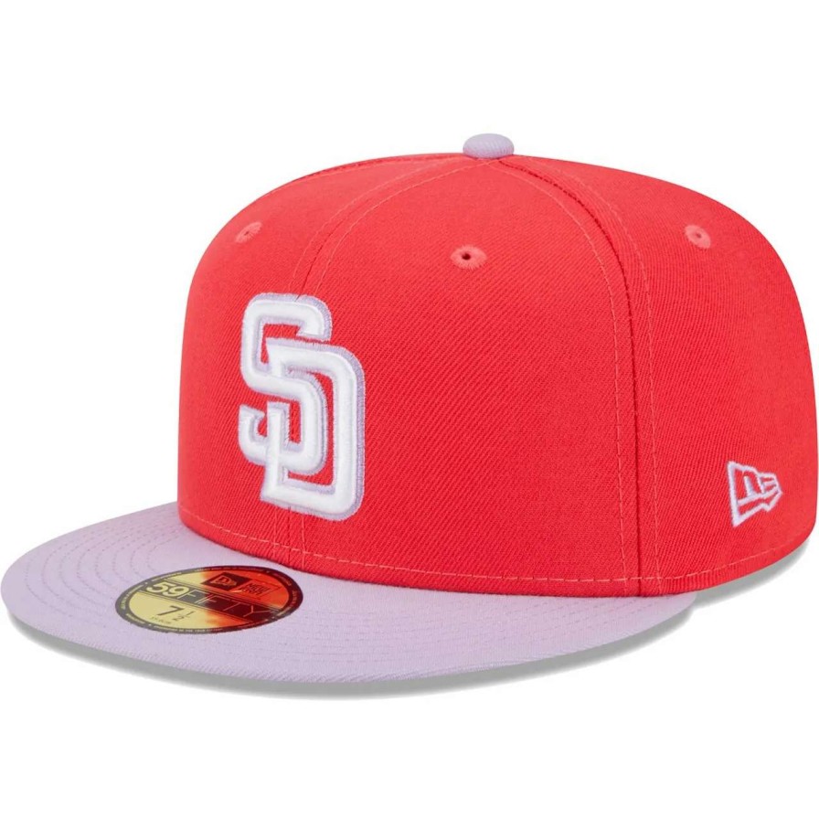 San Diego Padres Caps * | Men'S San Diego Padres New Era Red/Lavender Spring Color Two-Tone 59Fifty Fitted Hat