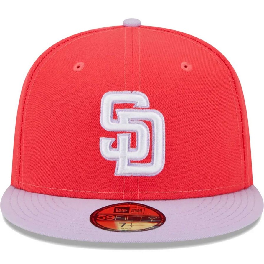 San Diego Padres Caps * | Men'S San Diego Padres New Era Red/Lavender Spring Color Two-Tone 59Fifty Fitted Hat