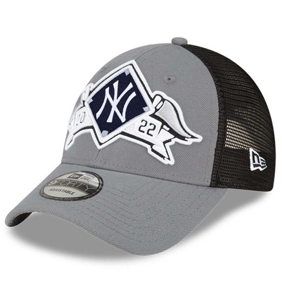 New York Yankees Caps * | Men'S New York Yankees New Era Gray 2022 Division Series Winner Locker Room 9Forty Snapback Hat