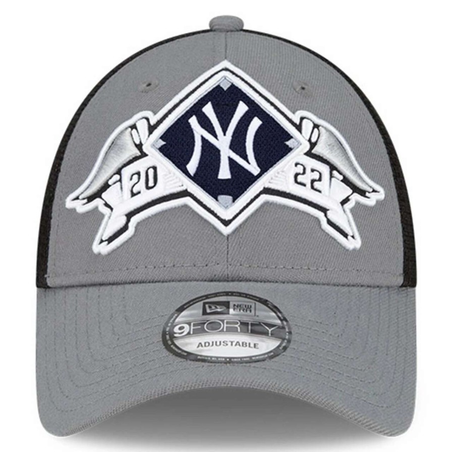 New York Yankees Caps * | Men'S New York Yankees New Era Gray 2022 Division Series Winner Locker Room 9Forty Snapback Hat