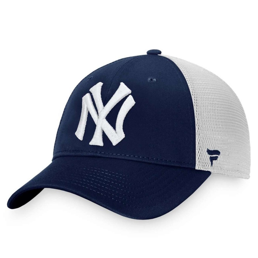 New York Yankees Caps * | Men'S New York Yankees Fanatics Branded Navy/White Cooperstown Collection Core Trucker Snapback Hat