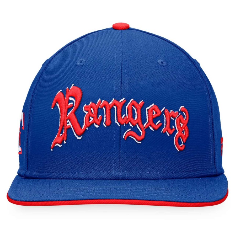 Texas Rangers Caps * | Men'S Texas Rangers Fanatics Branded Royal Iconic Old English Snapback Hat