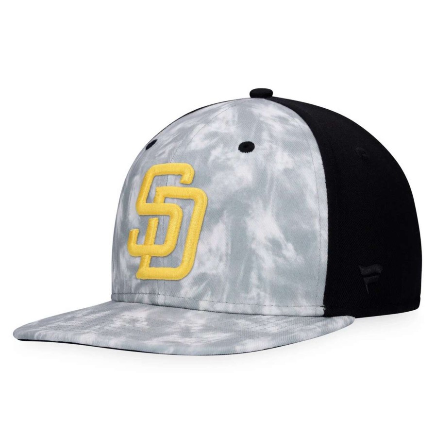 San Diego Padres Caps * | Men'S San Diego Padres Majestic Gray Smoke Dye Snapback Hat