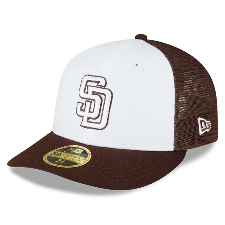 San Diego Padres Caps * | Men'S San Diego Padres New Era White/Brown 2023 On-Field Batting Practice Low Profile 59Fifty Fitted Hat