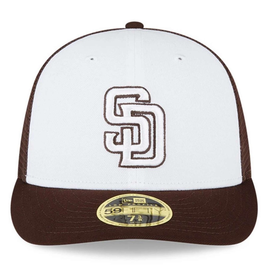 San Diego Padres Caps * | Men'S San Diego Padres New Era White/Brown 2023 On-Field Batting Practice Low Profile 59Fifty Fitted Hat